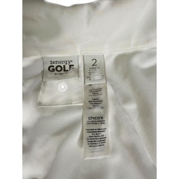 Chico’s Zenergy Golf White Zip  Convertible Jacket  Mesh Vent Activewear  Size 2 - Picture 5 of 12